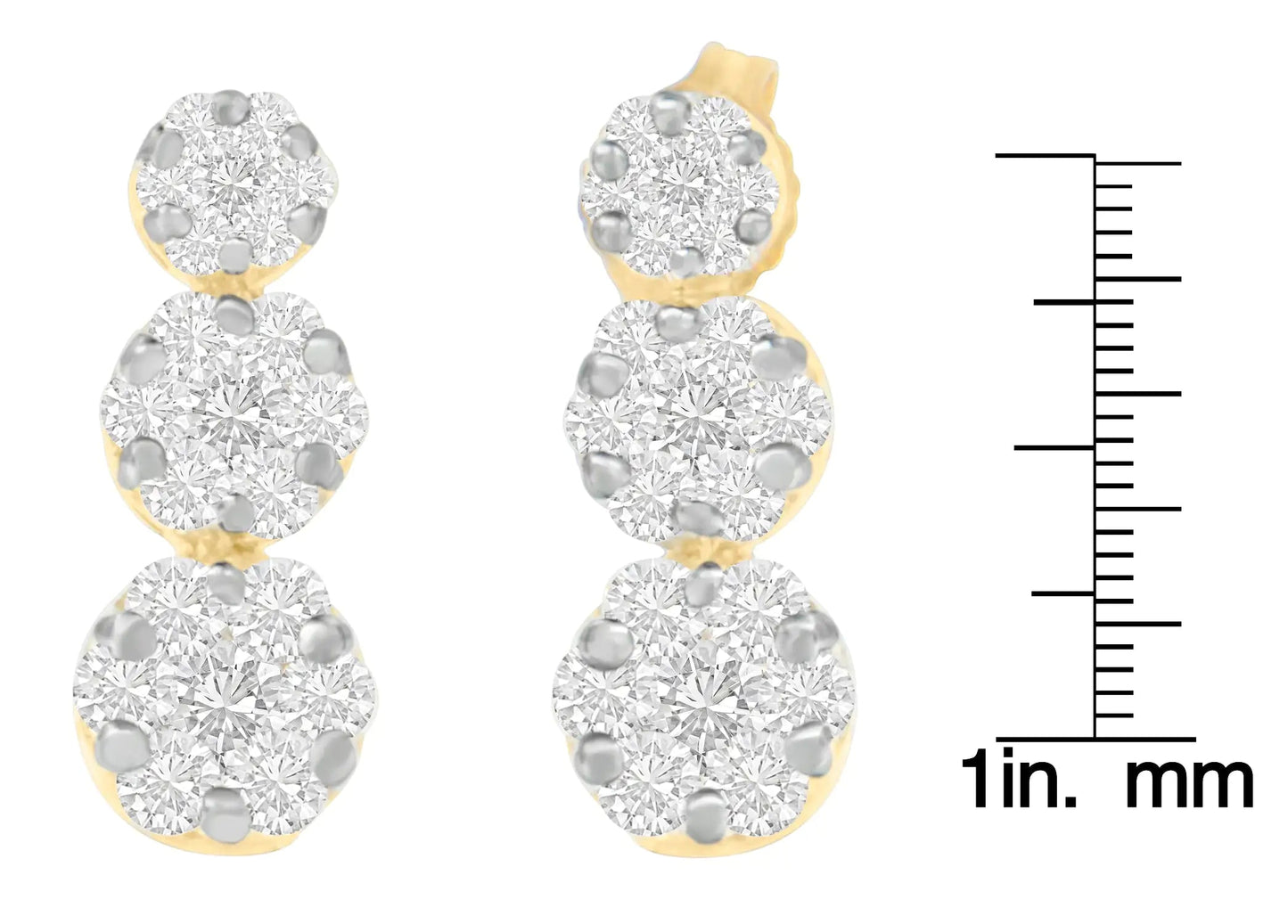 14K Yellow Gold Round-cut Diamond Earring (2 cttw, I-J Color, VS1-VS2 Clarity) WEM Support (www.WEM.support)