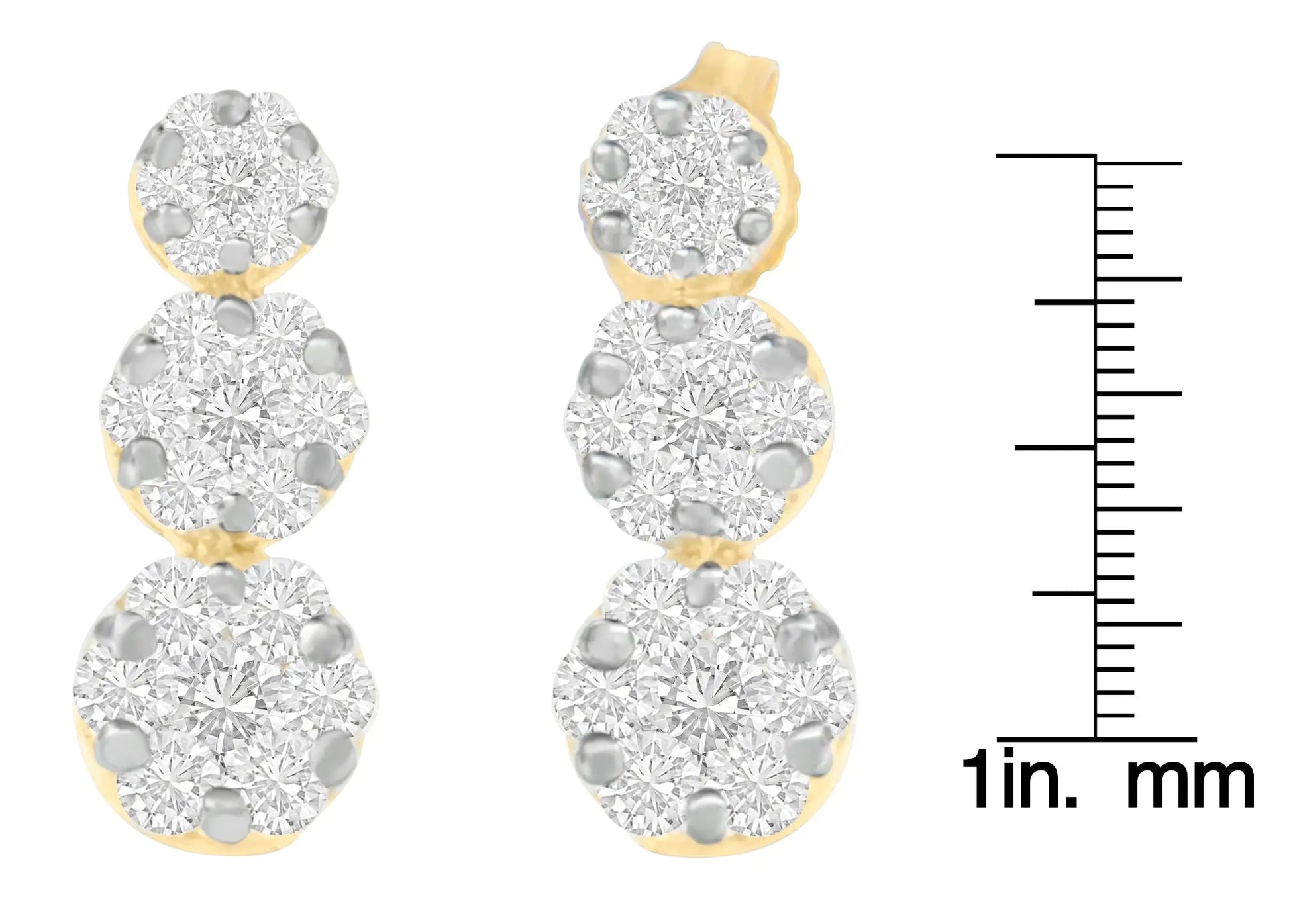 14K Yellow Gold Round-cut Diamond Earring (2 cttw, I-J Color, VS1-VS2 Clarity) WEM Support (www.WEM.support)
