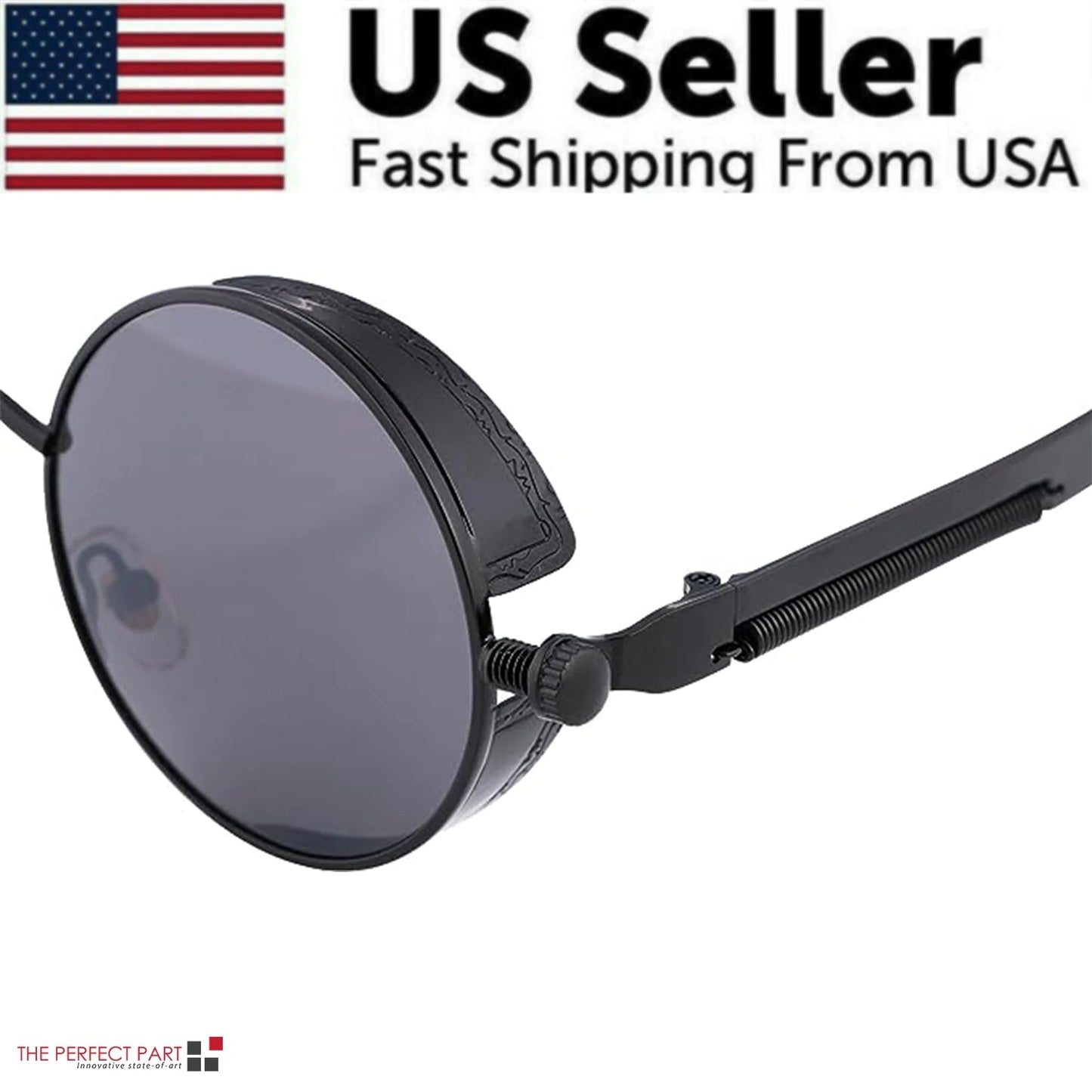 Retro Round Polarized Sunglasses Men Women Vintage Gothic Steampunk Glasses WEM Support (www.WEM.support)