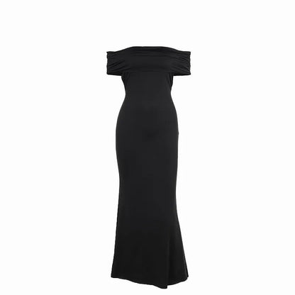 Socialite Style Elegant Sexy Backless Off-shoulder Dress Women WEM Support (www.WEM.support)