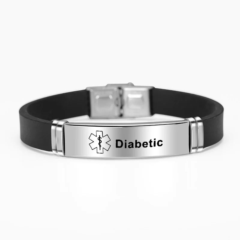 Silicone Medical Alert ID Bracelet WEM Support (www.WEM.support)