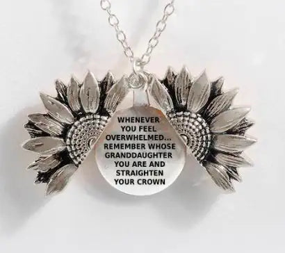 Sunflower Double-layer Lettering Necklace WEM Support (www.WEM.support)