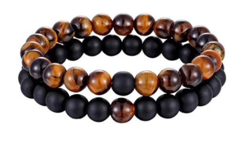 2 Pieces Distance Bracelet Pierre Naturelle Yin Yang Beads Bracelets WEM Support (www.WEM.support)