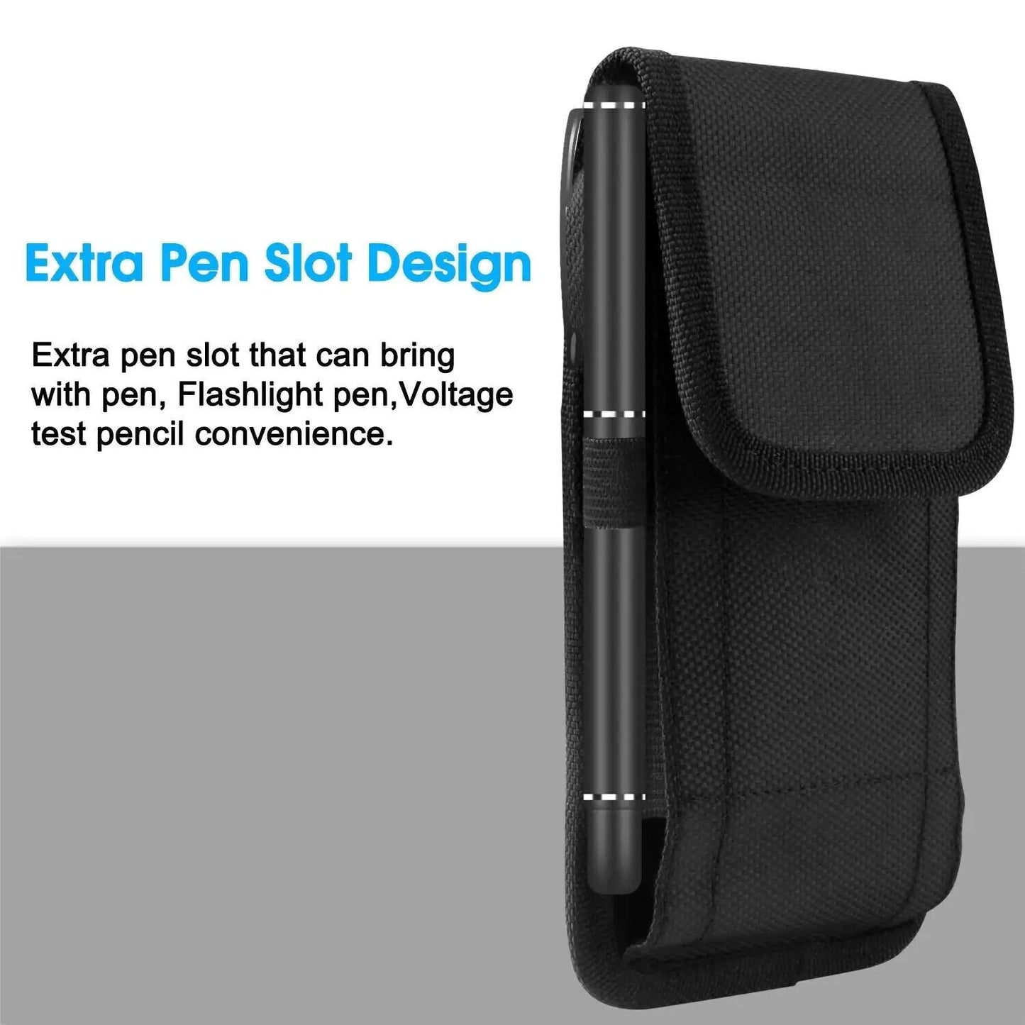 Vertical Cell Phone Holster Pouch Wallet Case With Belt Clip For iPhone Samsung WEM Support (www.WEM.support)