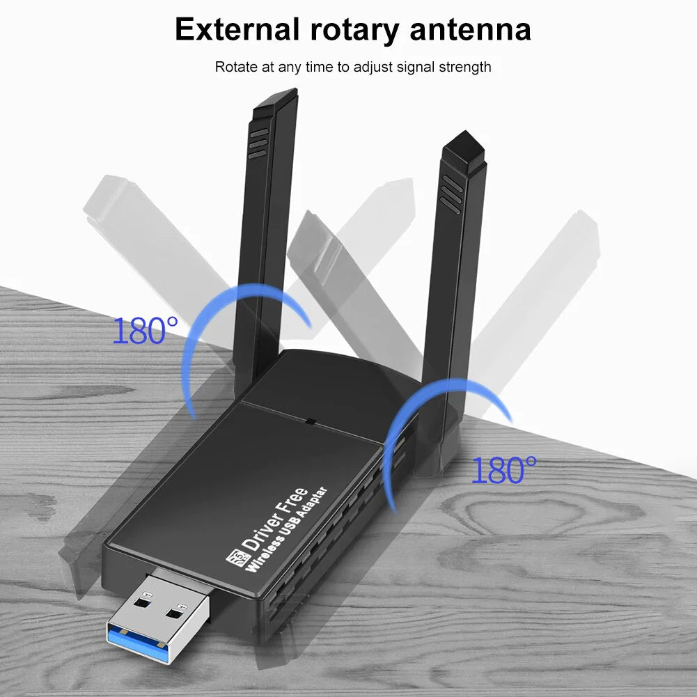 USB 3.0 Wireless WIFI Adapter 1300Mbps Long Range Dongle Dual Band 5Ghz Network WEM Support (www.WEM.support)