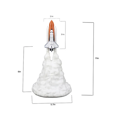 3D Print Rocket Space Shuttle Lamp Night Lamp WEM Support (www.WEM.support)