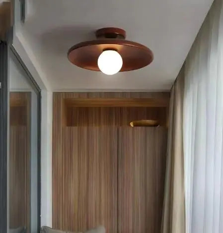 Wooden Round Ceiling Lamp WEM Support (www.WEM.support)
