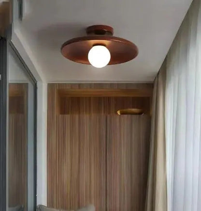 Wooden Round Ceiling Lamp WEM Support (www.WEM.support)