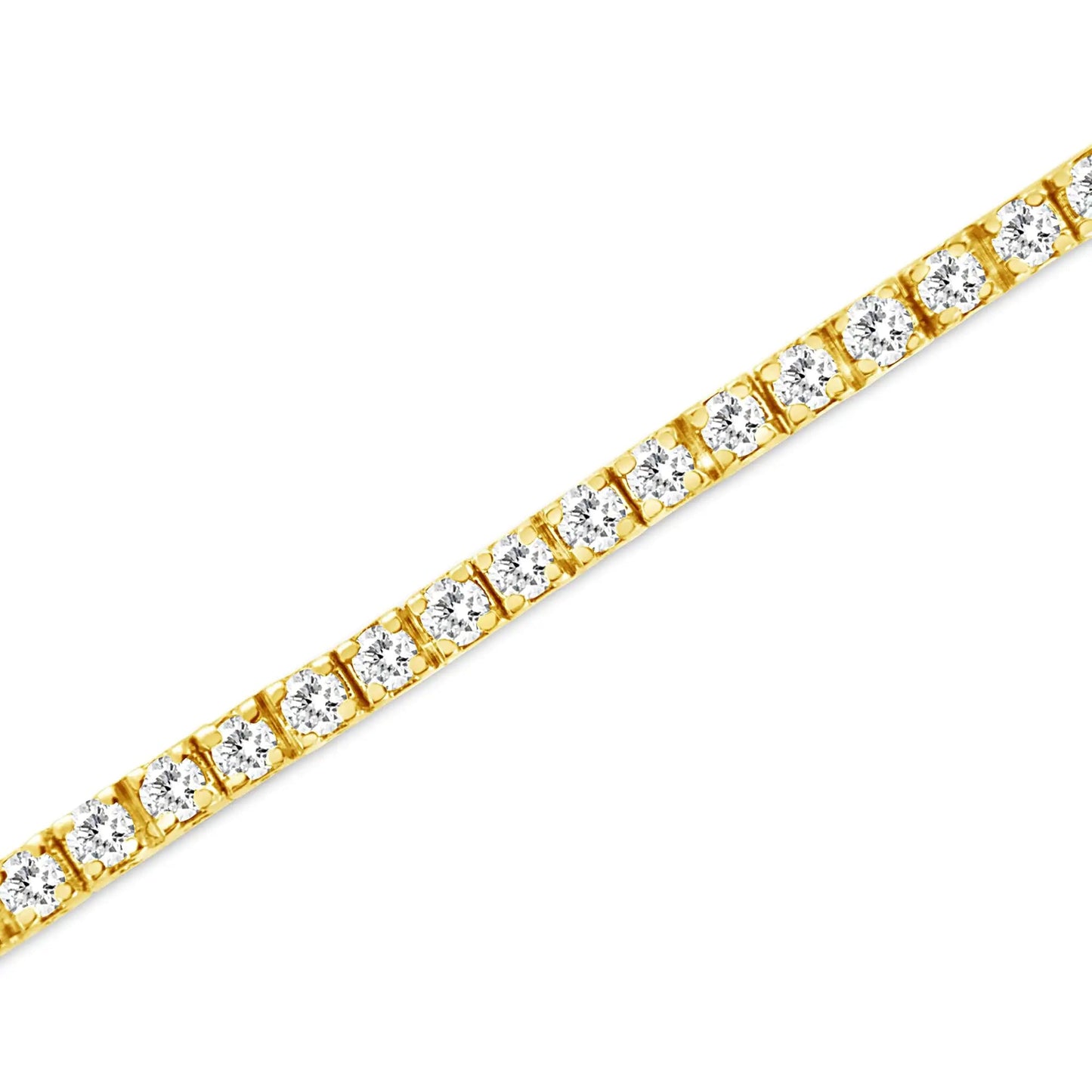 14K Yellow Gold Plated .925 Sterling Silver 2.0 Cttw Diamond Classic Link Tennis Bracelet (K-L Color, I2-I3 Clarity) - 7-1/4" WEM Support (www.WEM.support)