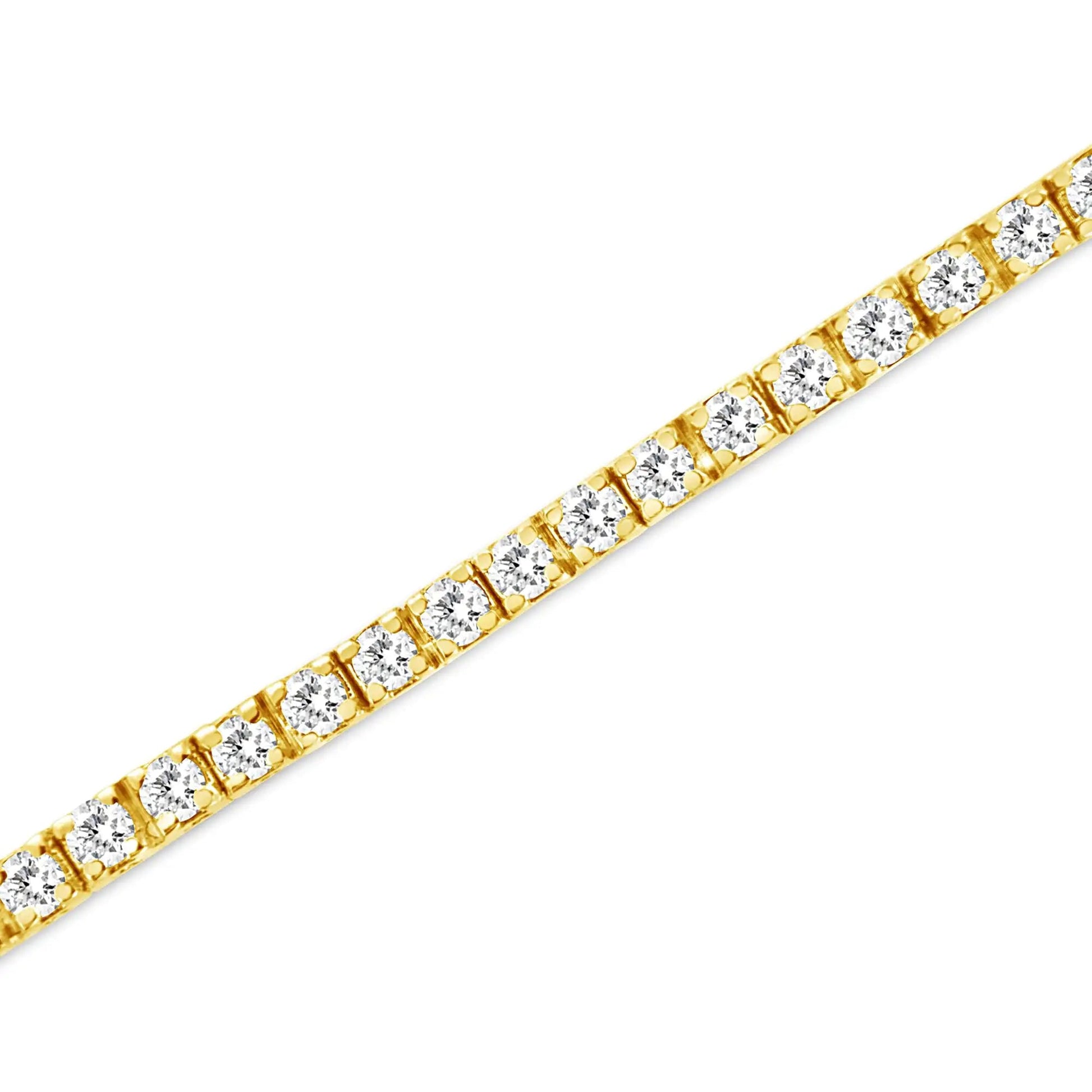 14K Yellow Gold Plated .925 Sterling Silver 2.0 Cttw Diamond Classic Link Tennis Bracelet (K-L Color, I2-I3 Clarity) - 7-1/4" WEM Support (www.WEM.support)
