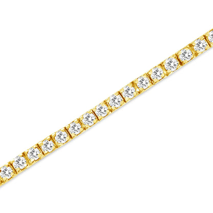 14K Yellow Gold Plated .925 Sterling Silver 2.0 Cttw Diamond Classic Link Tennis Bracelet (K-L Color, I2-I3 Clarity) - 7-1/4" WEM Support (www.WEM.support)