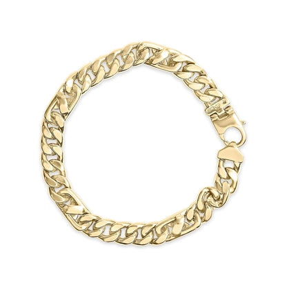 10K Yellow Gold 1.00 Cttw Diamond Miami Cuban Link Men's Bracelet (H-I Color, I1-I2 Clarity) - 8.5 Inches WEM Support (www.WEM.support)