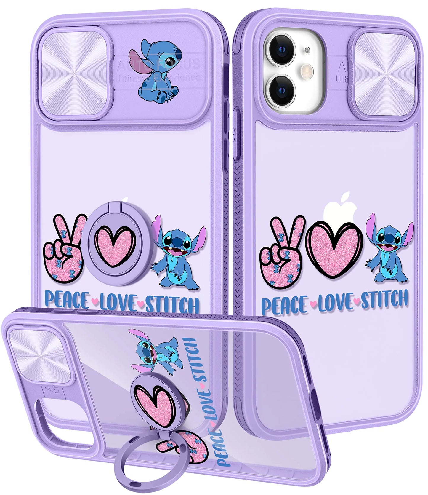 Joyleop (2in1 for iPhone 11 Case Cartoon Cute Cowby for Girls Pretty Women Teen Kids Girly Phone Covers Blue Pattern Design with Slide Camera Cover+Ring Holder for Apple 11 6.1”