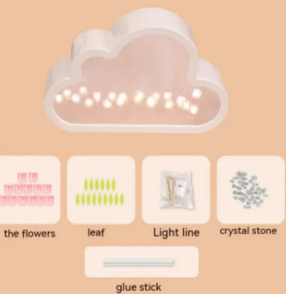 Handmade DIY Cloud Tulip Mirror Small Night Light WEM Support (www.WEM.support)