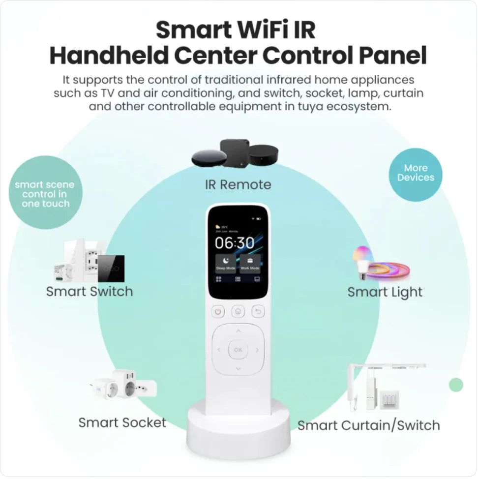 Smart Home Remote Control with Charging Dock WEM Support (www.WEM.support)