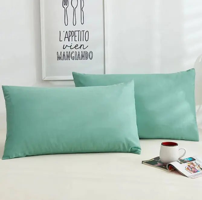 A Pair Of Pure Color Cotton Pillowcases - Catch Cards