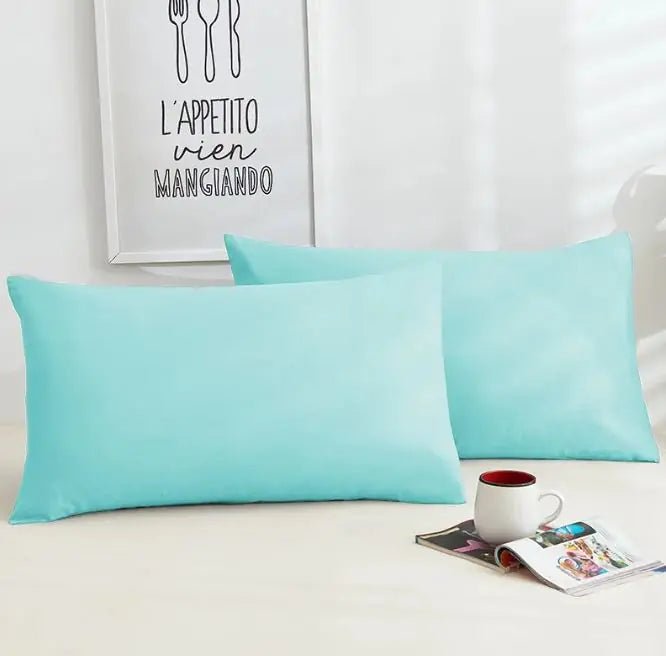A Pair Of Pure Color Cotton Pillowcases - Catch Cards