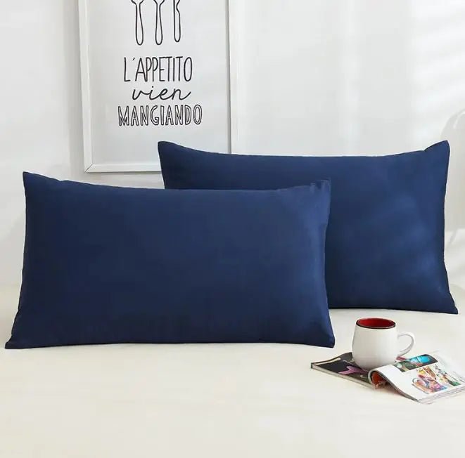 A Pair Of Pure Color Cotton Pillowcases - Catch Cards