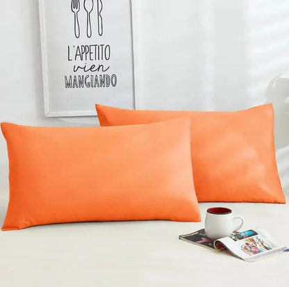 A Pair Of Pure Color Cotton Pillowcases - Catch Cards