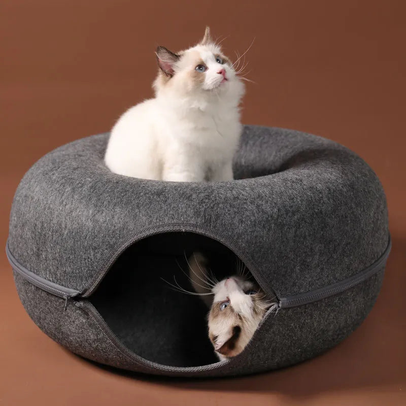 Round Woolen Cat Nest & Tunnel HejK.com Marketplace LLC