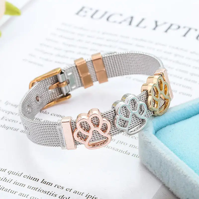 Stainless Steel Keeper Strap Footprint Beads WEM Support (www.WEM.support)