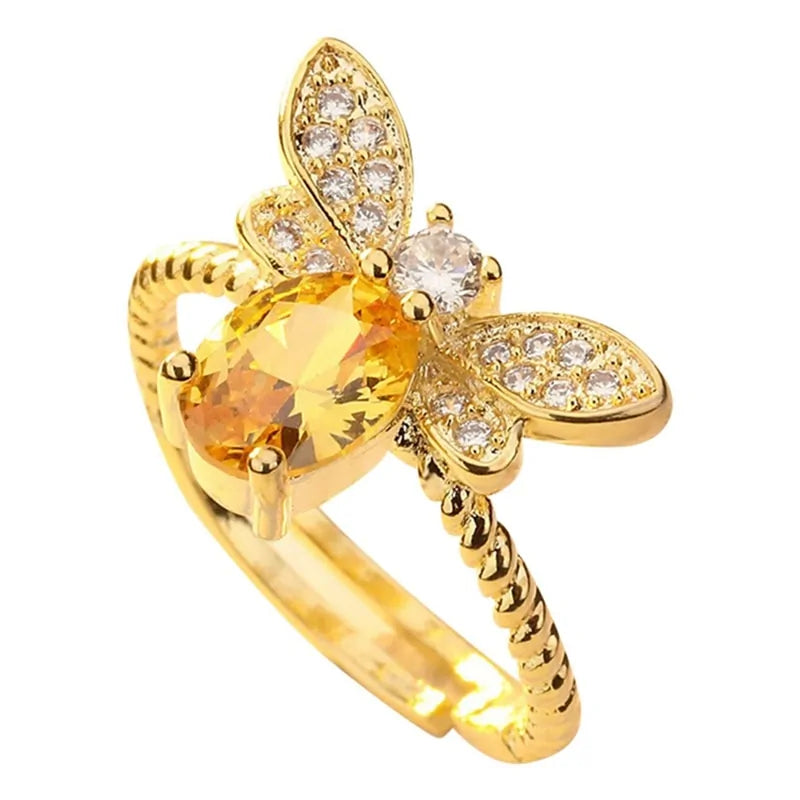 Crystal Bee Ring - Matching WEM Support (www.WEM.support)