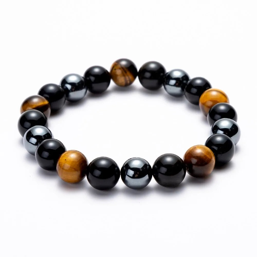 Hematite Black Obsidian Stretch Bracelets WEM Support (www.WEM.support)