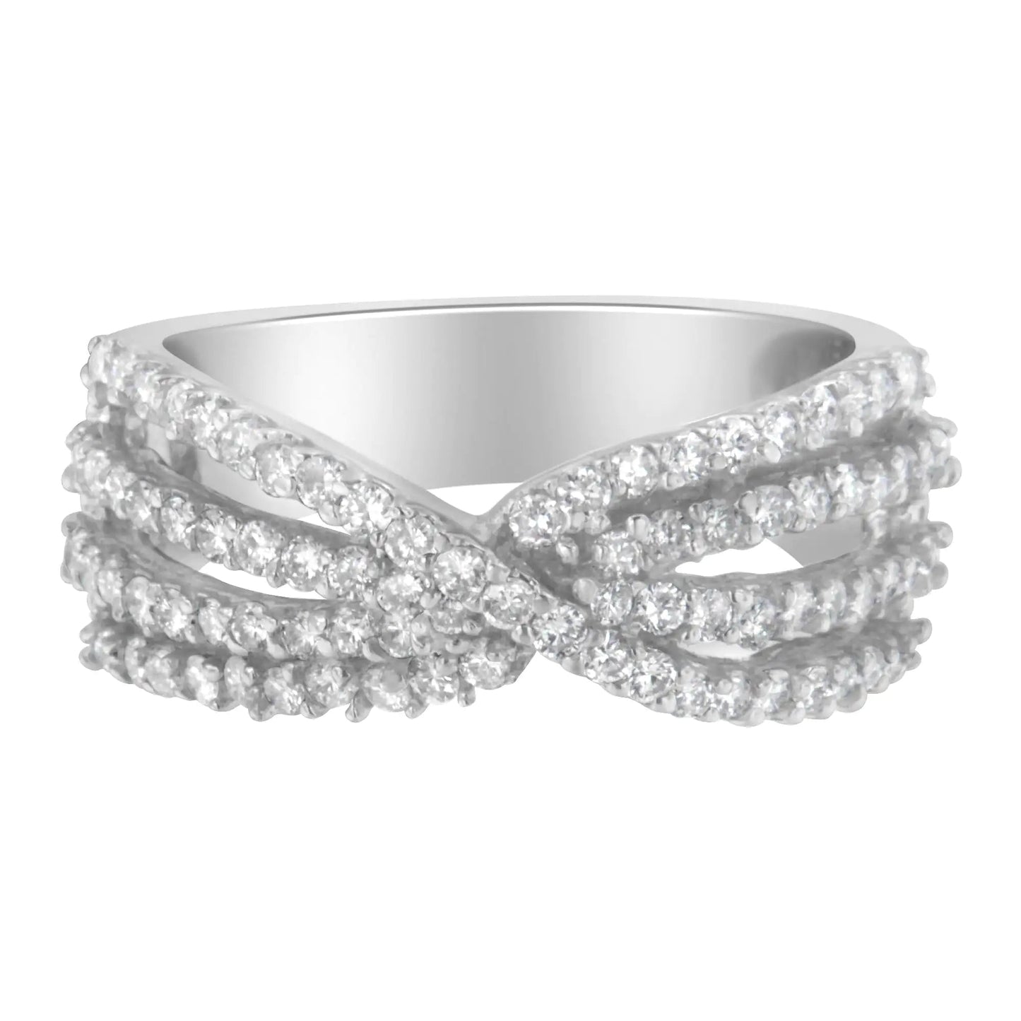 10K White Gold Diamond Bypass Ring (1 Cttw, G-H Color, SI2-I1 Clarity) WEM Support (www.WEM.support)