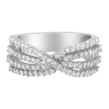 10K White Gold Diamond Bypass Ring (1 Cttw, G-H Color, SI2-I1 Clarity) WEM Support (www.WEM.support)