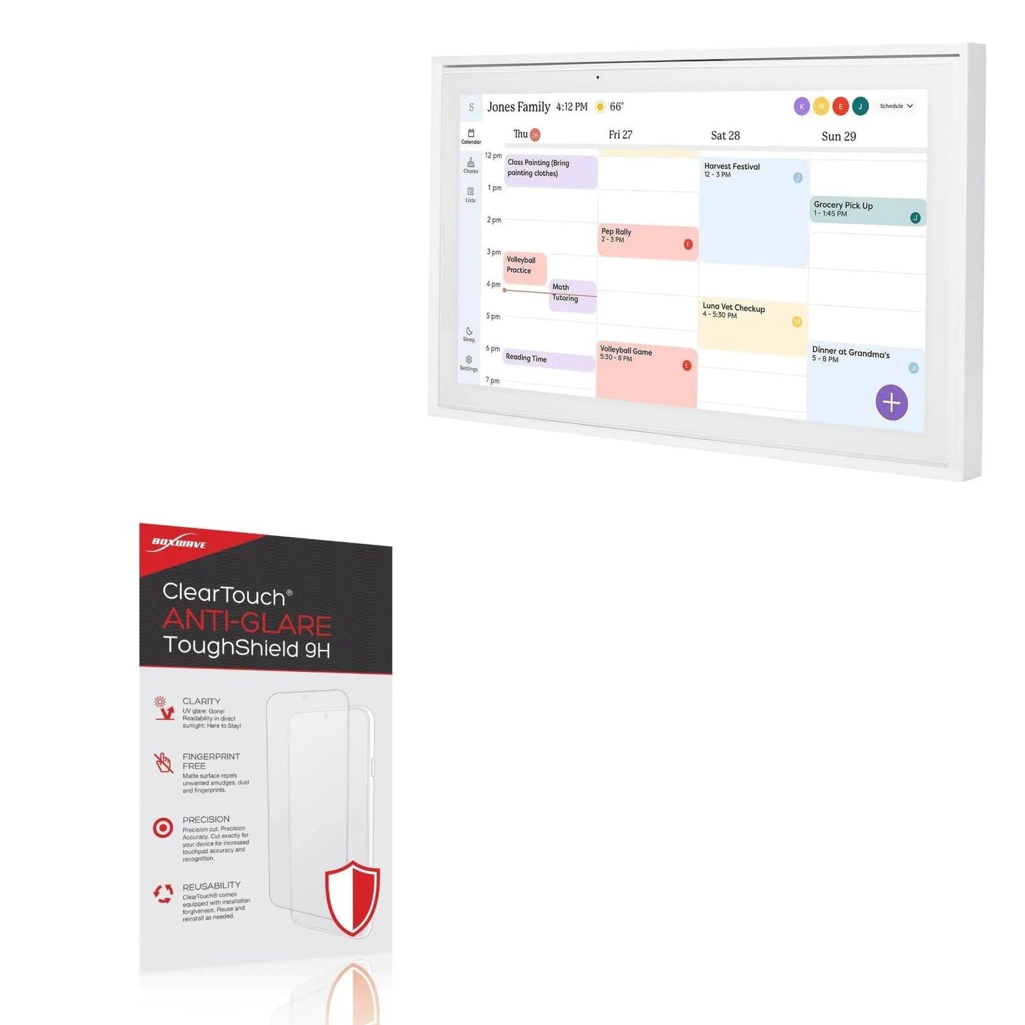 BoxWave Screen Protector Compatible with Skylight Calendar (15 inch) - ClearTouch Crystal (2-Pack), HD Film Skin - Shields from Scratches HejK.com