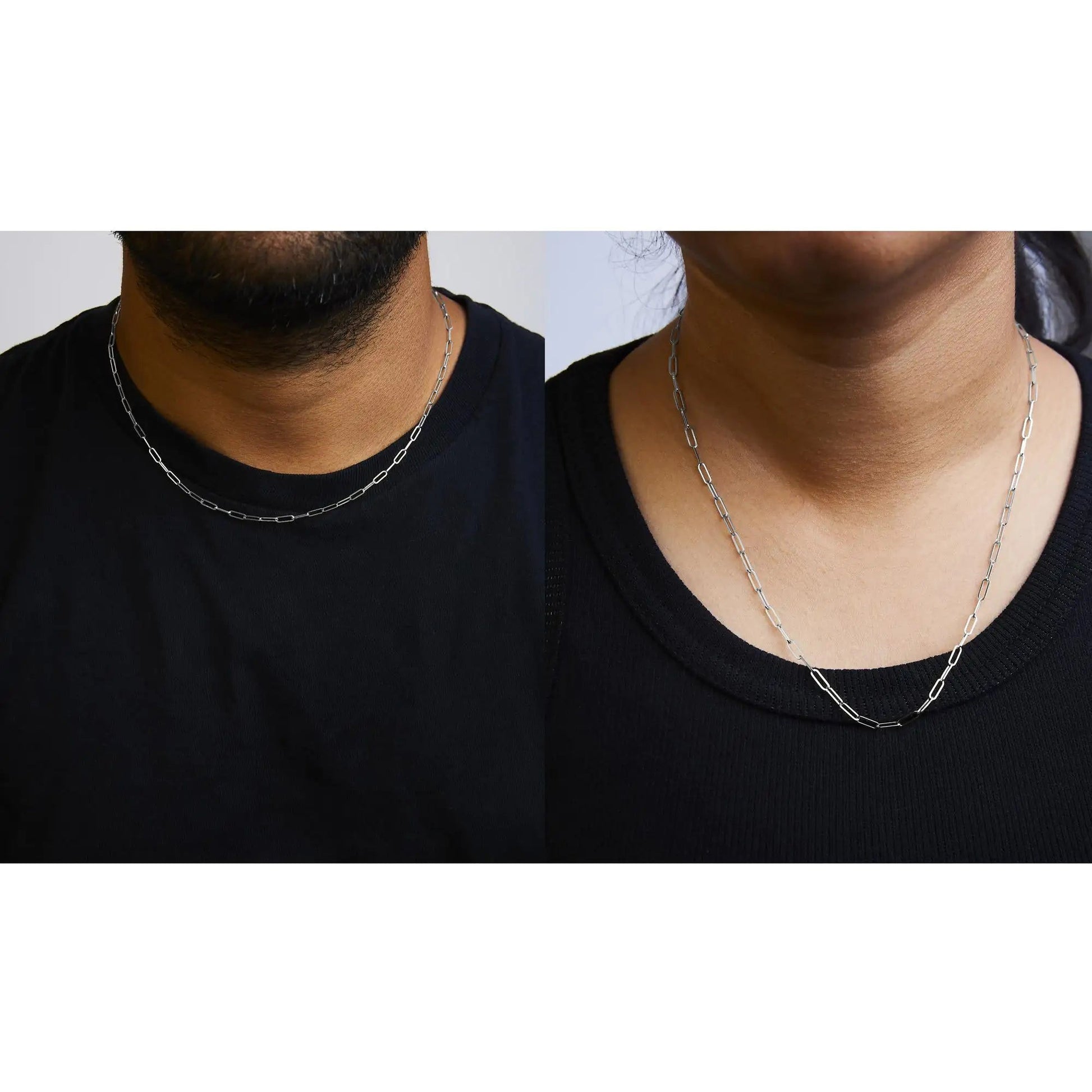 Unisex Solid 14K Gold 2.5mm Paperclip Chain Necklace WEM Support (www.WEM.support)
