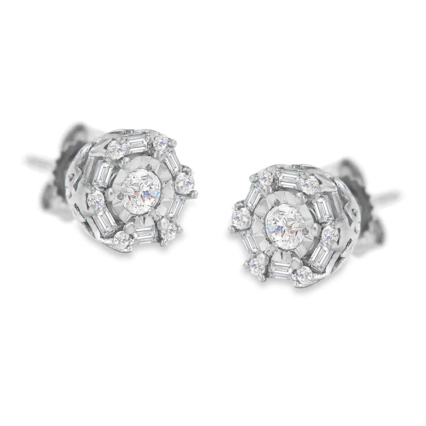 10K White Gold Diamond Stud Earring (1/2 cttw, I-J Color, I3 Clarity) WEM Support (www.WEM.support)