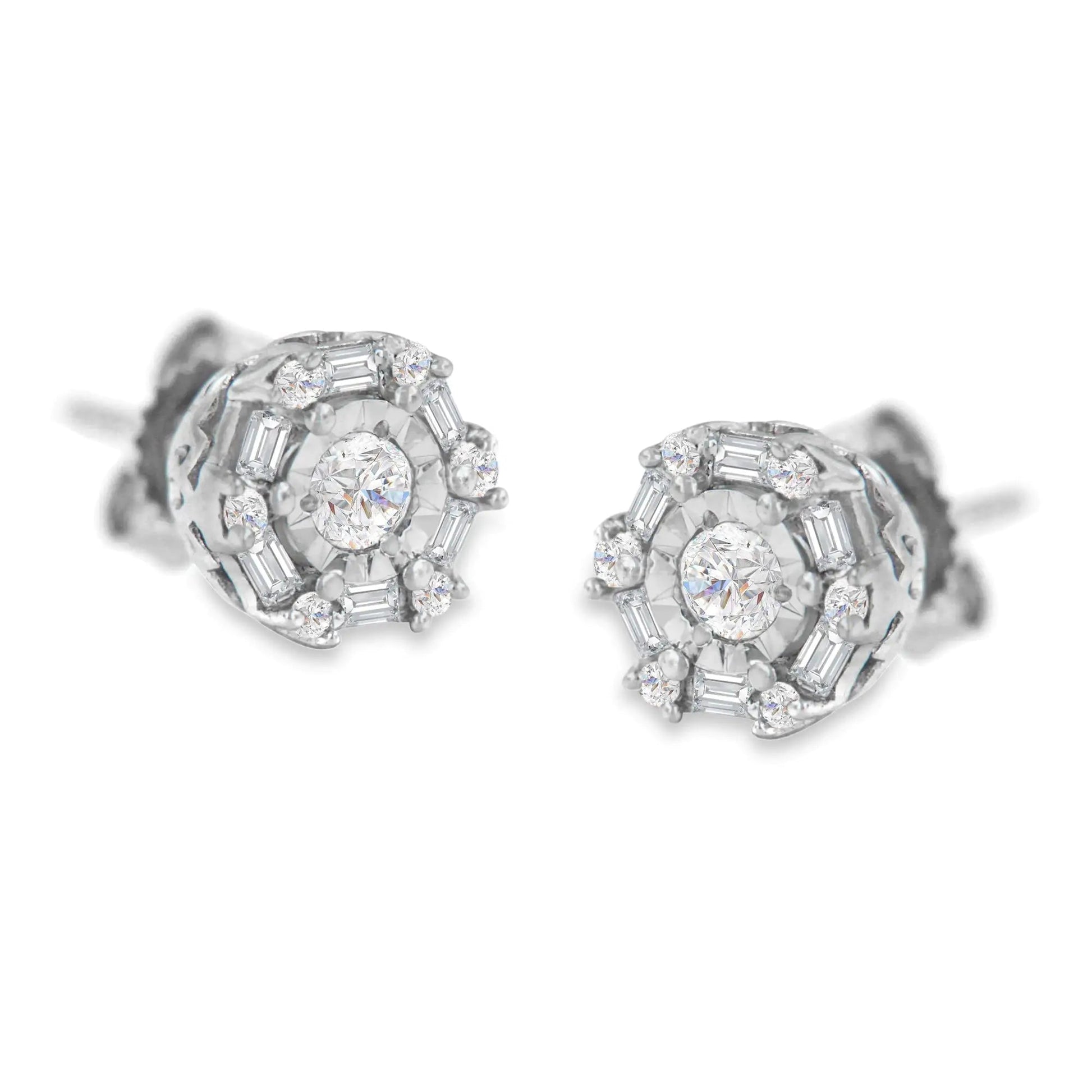 10K White Gold Diamond Stud Earring (1/2 cttw, I-J Color, I3 Clarity) WEM Support (www.WEM.support)