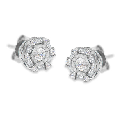 10K White Gold Diamond Stud Earring (1/2 cttw, I-J Color, I3 Clarity) WEM Support (www.WEM.support)