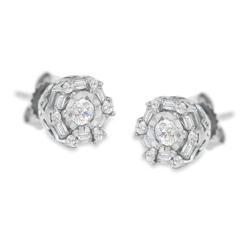 10K White Gold Diamond Stud Earring (1/2 cttw, I-J Color, I3 Clarity) WEM Support (www.WEM.support)