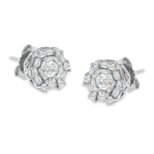 10K White Gold Diamond Stud Earring (1/2 cttw, I-J Color, I3 Clarity) WEM Support (www.WEM.support)
