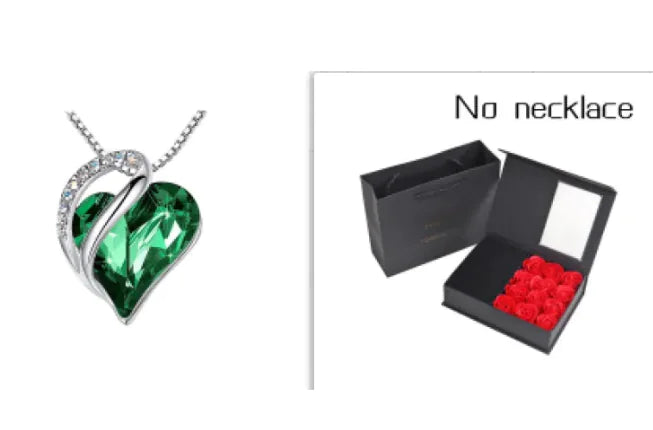 CrystalHeart Heart-Shaped Pendant Necklace WEM Support (www.WEM.support)