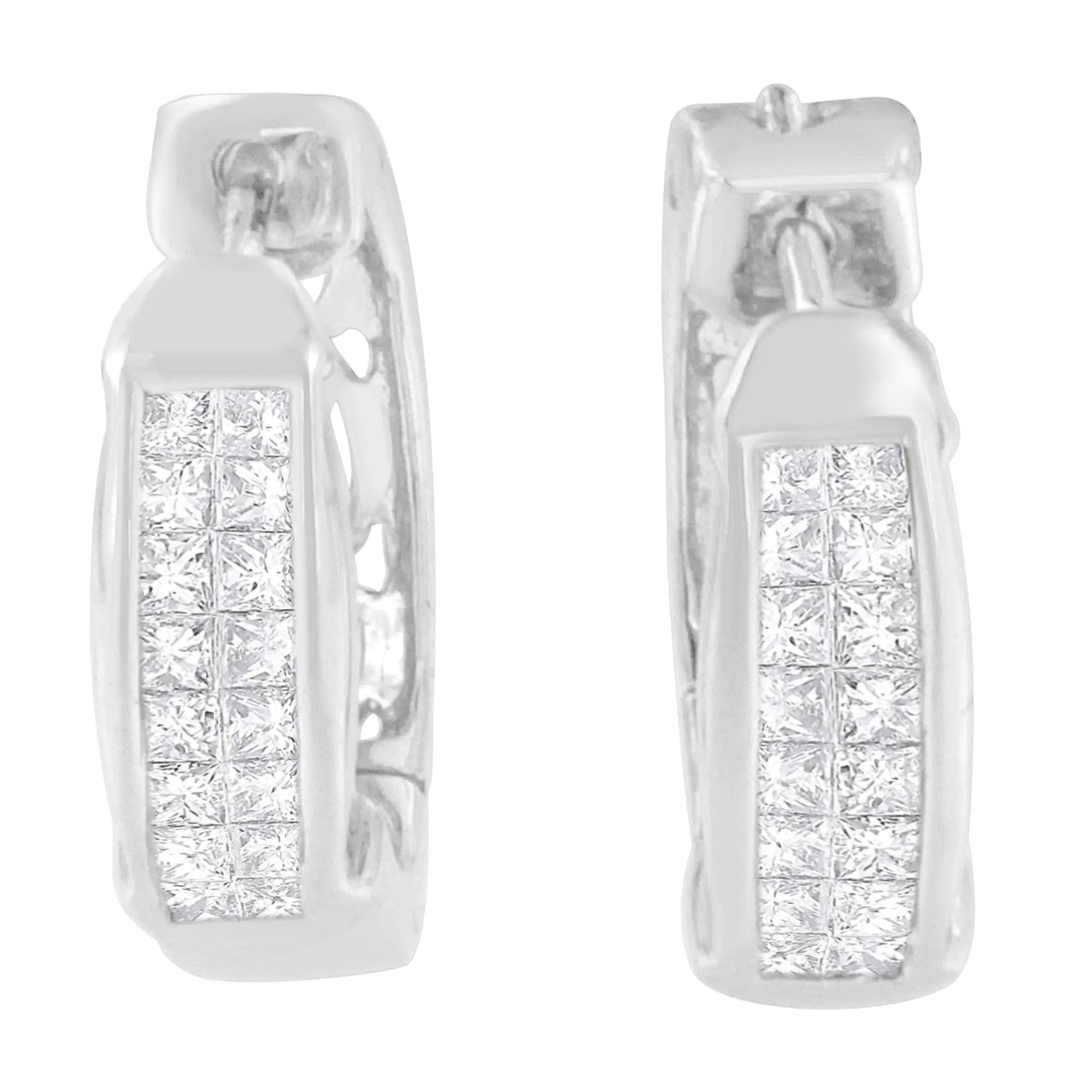 14K White Gold Princess Cut Diamond Earrings (0.57 cttw, H-I Color, SI1-SI2 Clarity) WEM Support (www.WEM.support)