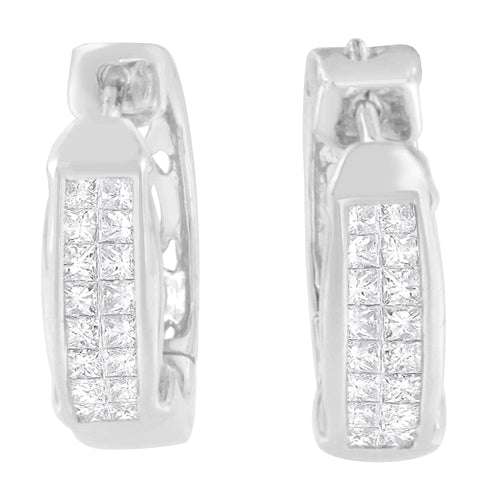 14K White Gold Princess Cut Diamond Earrings (0.57 cttw, H-I Color, SI1-SI2 Clarity) WEM Support (www.WEM.support)