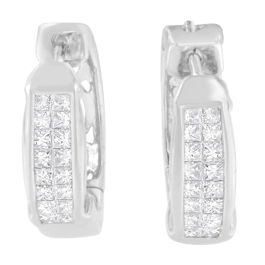 14K White Gold Princess Cut Diamond Earrings (0.57 cttw, H-I Color, SI1-SI2 Clarity) WEM Support (www.WEM.support)