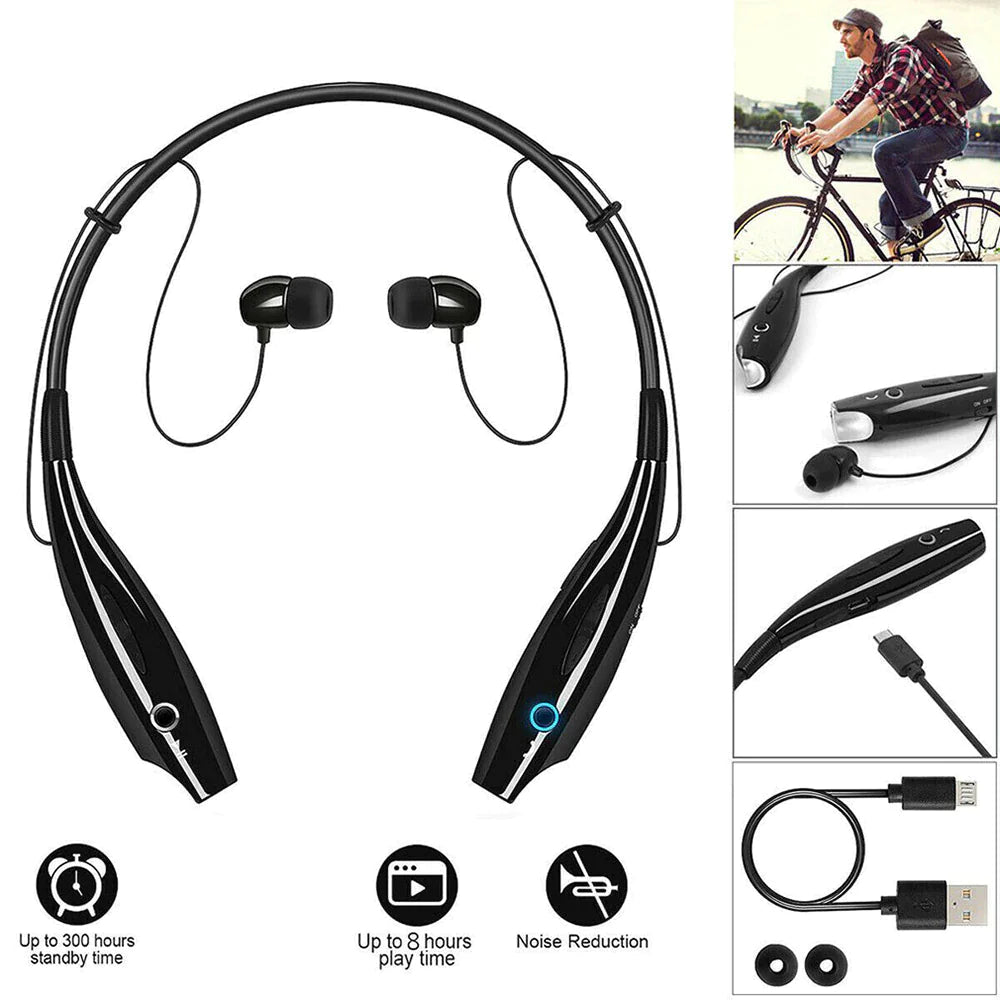 Bluetooth Neckband Wireless Headphones Mic Headset Stereo Earbuds Earphone WEM Support (www.WEM.support)