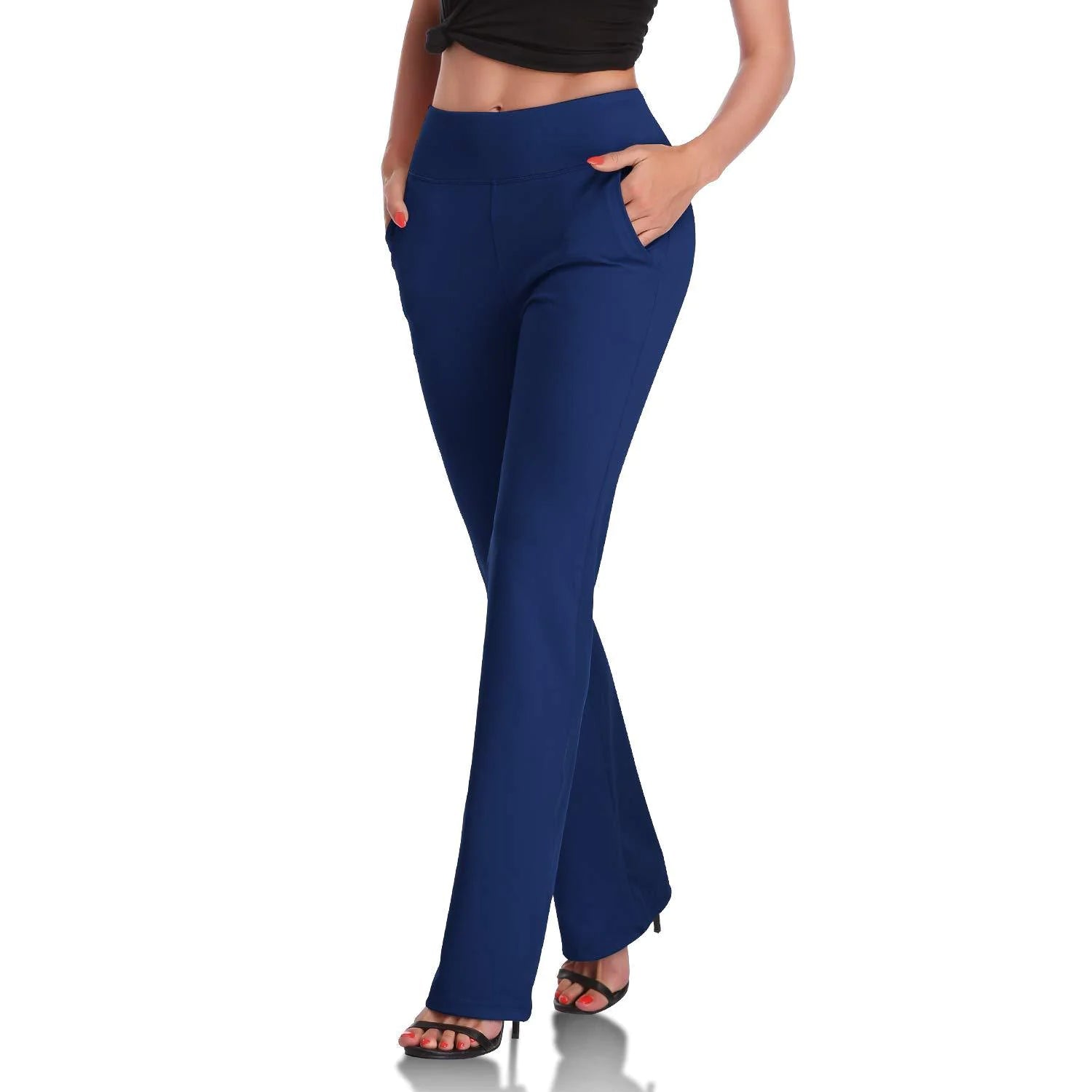 Women's Knitted Flared Pants with Side Pockets WEM Support (www.WEM.support)