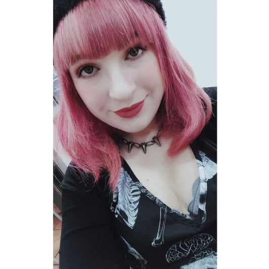 Handmade Choker Necklace Silver Spike Rivet WEM Support (www.WEM.support)