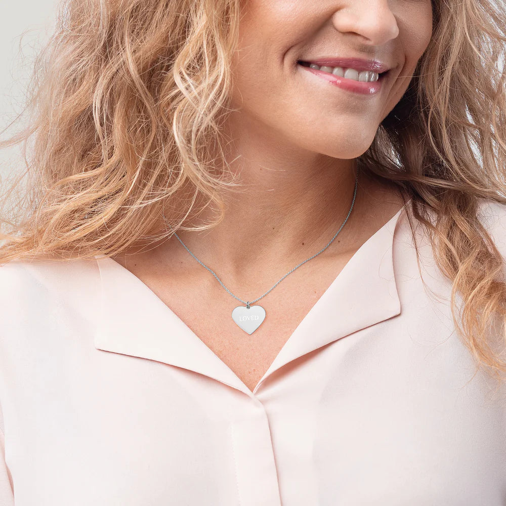 Sterling Silver Loved Heart Necklace WEM Support (www.WEM.support)