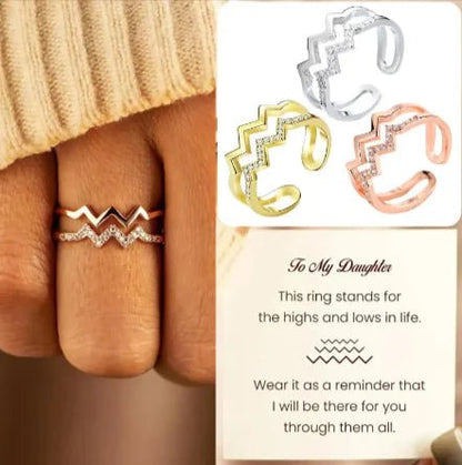 Adjustable Copper Heart Diamond Ring - Catch Cards