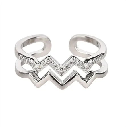 Adjustable Copper Heart Diamond Ring - Catch Cards