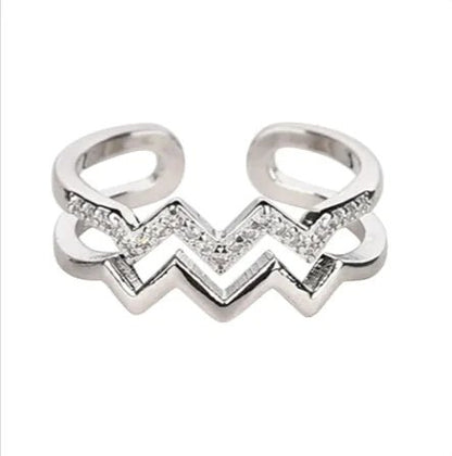 Adjustable Copper Heart Diamond Ring - Catch Cards