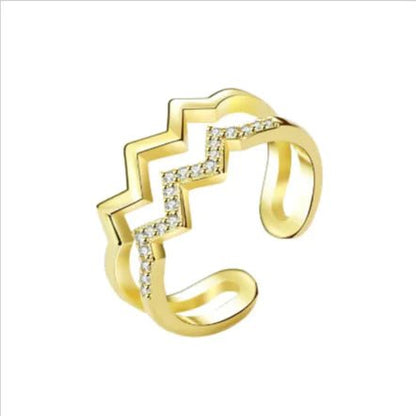 Adjustable Copper Heart Diamond Ring - Catch Cards