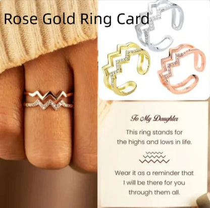 Adjustable Copper Heart Diamond Ring - Catch Cards