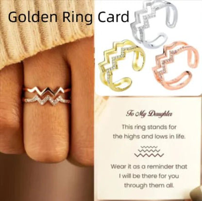 Adjustable Copper Heart Diamond Ring - Catch Cards
